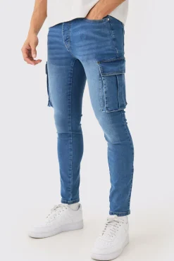 Skinny Stretch Cargo Jean | BoohooMAN UK