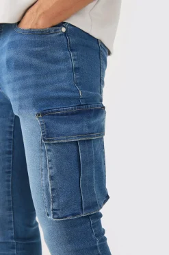 Skinny Stretch Cargo Jean | BoohooMAN UK