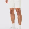 Skinny Stretch Denim Shorts In White | BoohooMAN UK