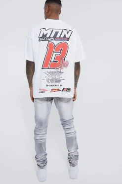 Skinny Stretch Heavy Bleached Ripped Jean | BoohooMAN UK