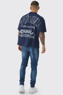 Skinny Stretch Rip & Repair Patchwork Jeans | BoohooMAN UK