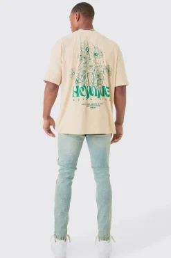 Skinny Stretch Ripped Carpenter Jeans In Antique Blue | BoohooMAN UK