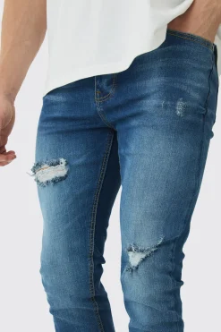 Skinny Stretch Ripped Jeans | BoohooMAN UK