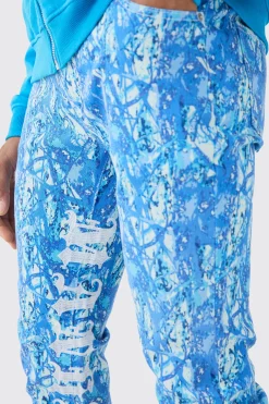 Skinny Stretch Stacked Embroidered Gusset Jeans | BoohooMAN UK