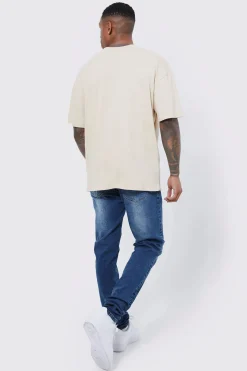 Skinny Stretch Stacked Jeans | BoohooMAN UK