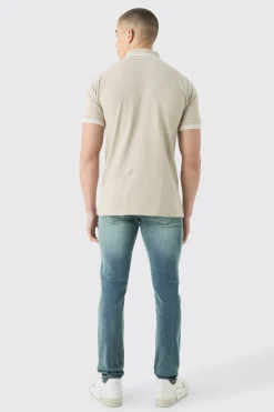 Skinny Stretch Stacked Jean In Antique Blue | BoohooMAN UK