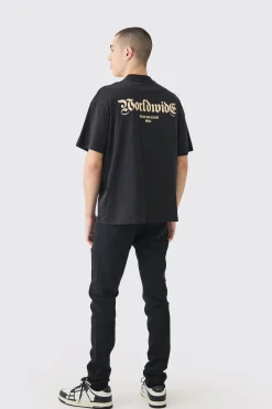 Skinny Stretch Stacked Jean | BoohooMAN UK