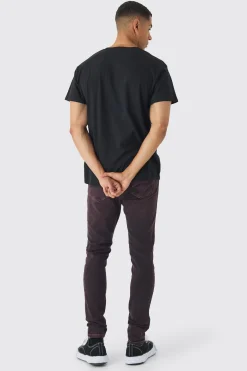 Skinny Stretch Washed Tinted Jeans | BoohooMAN UK