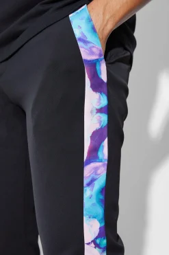 Skinny Tailored Trousers With Blurred Side Tape | BoohooMAN UK
