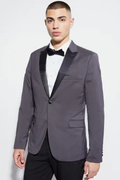 Skinny Tuxedo Single Breasted Suit Jacket | BoohooMAN UK