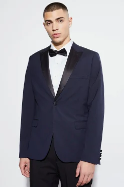 Skinny Tuxedo Single Breasted Suit Jacket | BoohooMAN UK