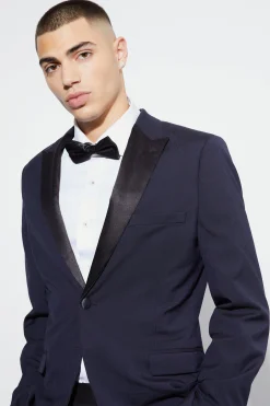 Skinny Tuxedo Single Breasted Suit Jacket | BoohooMAN UK