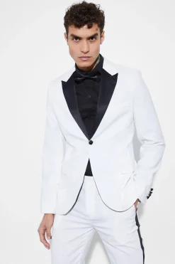Skinny Tuxedo Single Breasted Suit Jacket | BoohooMAN UK