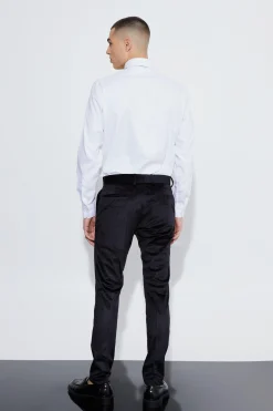Skinny Velvet Suit Trousers | BoohooMAN UK