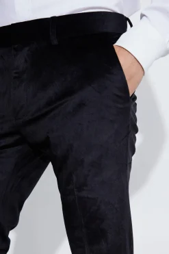 Skinny Velvet Suit Trousers | BoohooMAN UK