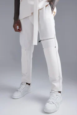 Skinny Zip Suit Trouser | BoohooMAN UK