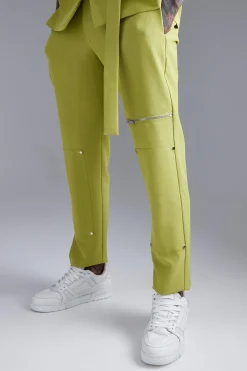 Skinny Zip Suit Trouser | BoohooMAN UK
