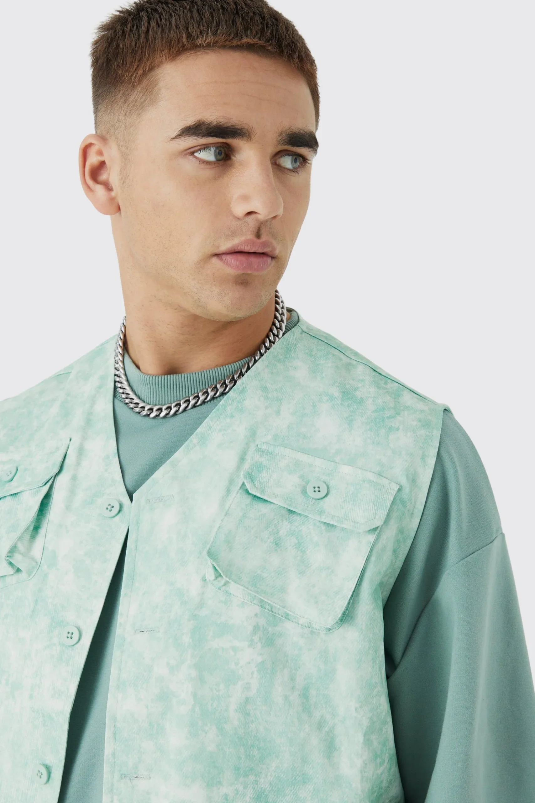 Sleeveless Cargo Utility Set | BoohooMAN UK