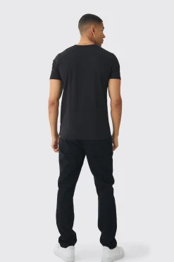 Slim Abstact Rose Print T-Shirt | BoohooMAN UK