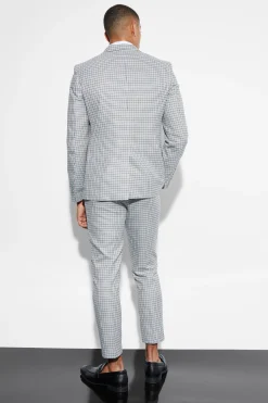 Slim Check Suit | BoohooMAN UK
