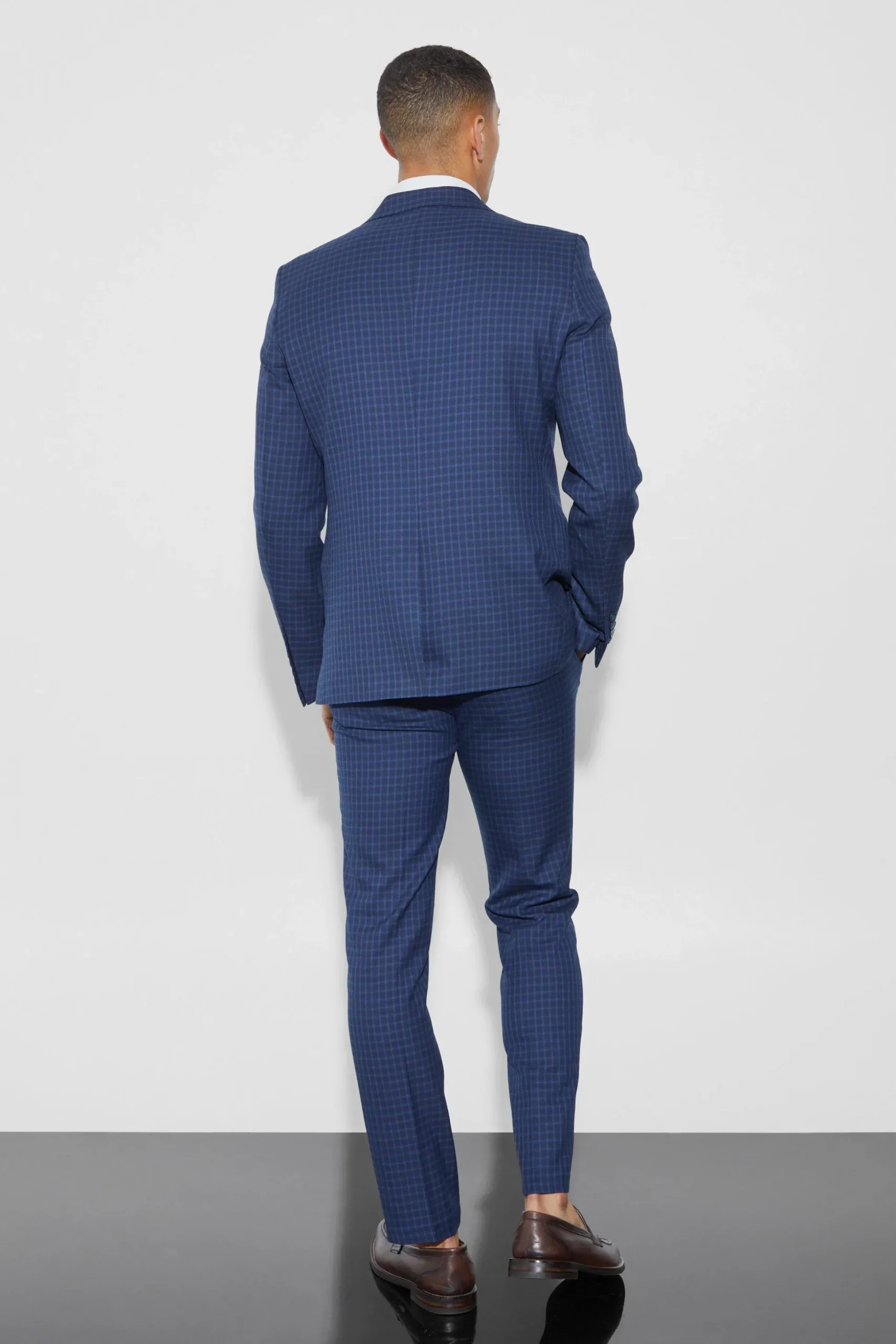 Slim Check Suit Trouser | BoohooMAN UK