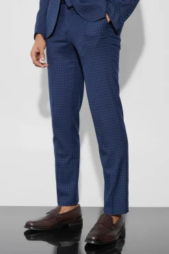 Slim Check Three Piece Suit | BoohooMAN UK