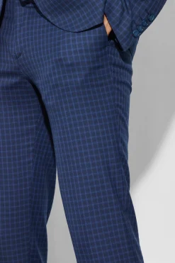 Slim Check Three Piece Suit | BoohooMAN UK