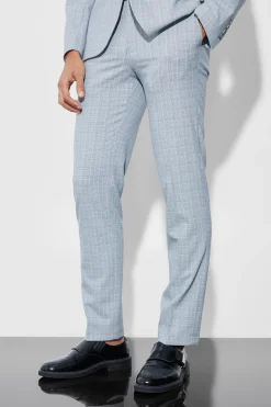 Slim Checked Suit Trousers | BoohooMAN UK