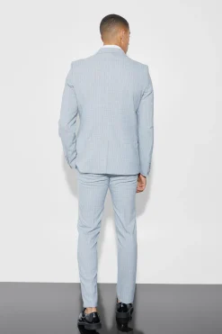 Slim Checked Suit Trousers | BoohooMAN UK