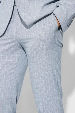 Slim Checked Suit Trousers | BoohooMAN UK