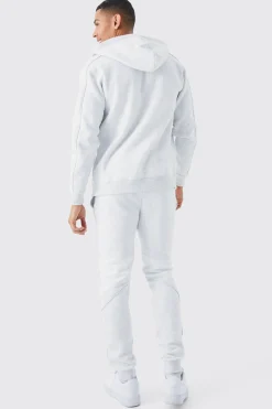 Slim Colour Block Funnel Neck Hooded Tracksuit | BoohooMAN UK