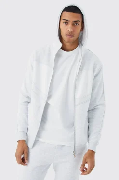Slim Colour Block Funnel Neck Hooded Tracksuit | BoohooMAN UK