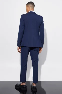 Slim Cropped Suit Trousers | BoohooMAN UK