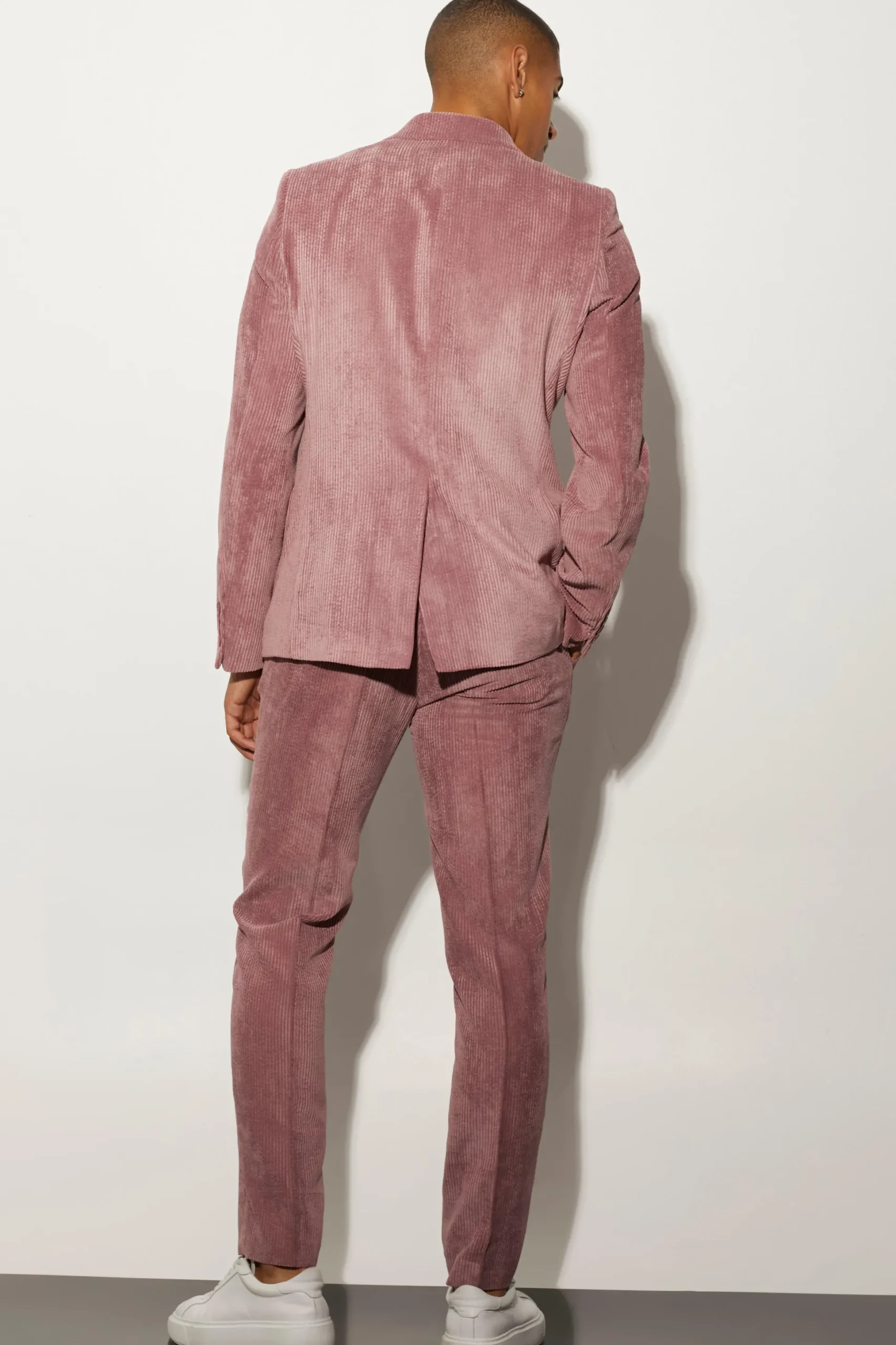 Slim Double Breasted Cord Suit Jacket | BoohooMAN UK