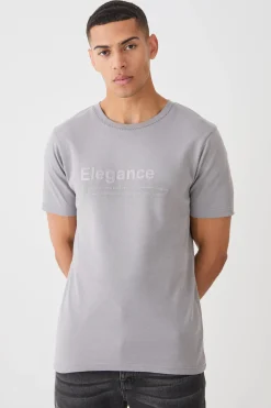 Slim Elegance Gloss Print T-shirt | BoohooMAN UK