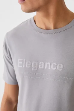Slim Elegance Gloss Print T-shirt | BoohooMAN UK