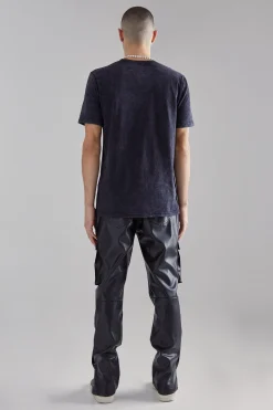 Slim Fit Acid Wash Crew Neck T-shirt | BoohooMAN UK