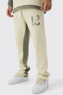 Slim Fit Camo Gusset Joggers | BoohooMAN UK