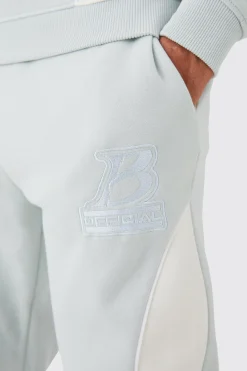 Slim Fit Colour Block Embroidered Tracksuit | BoohooMAN UK