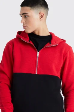Slim Fit Colour Block Half Zip Tracksuit | BoohooMAN UK