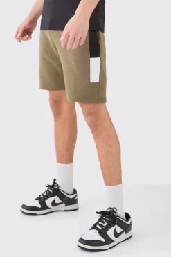 Slim Fit Colour Block Shorts | BoohooMAN UK