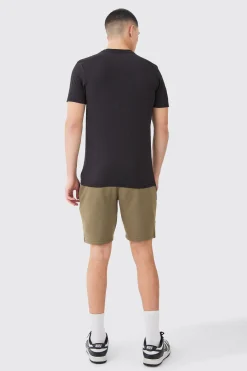 Slim Fit Colour Block Shorts | BoohooMAN UK