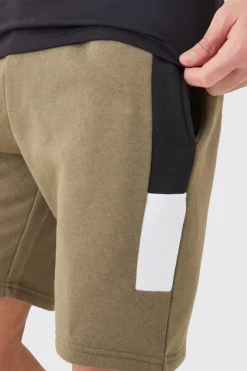 Slim Fit Colour Block Shorts | BoohooMAN UK