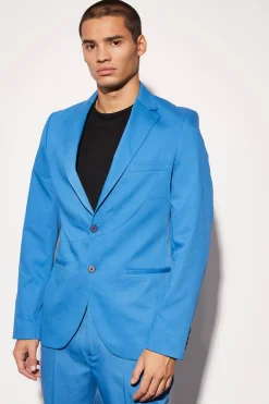 Slim Fit Curved Seam Detail Suit Jacket | BoohooMAN UK
