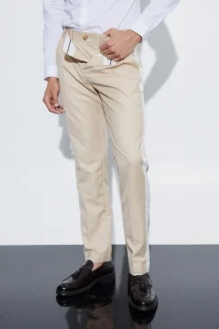 Slim Fit Double Waistband Trouser | BoohooMAN UK