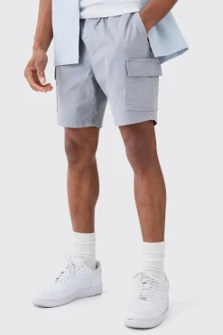 Slim Fit Elasticated Waist Cargo Shorts | BoohooMAN UK