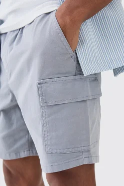Slim Fit Elasticated Waist Cargo Shorts | BoohooMAN UK