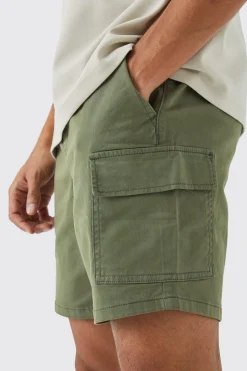 Slim Fit Elasticated Waist Cargo Shorts | BoohooMAN UK