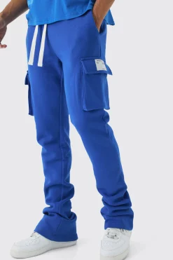 Slim Fit Extreme Stacked Woven Tab Cargo Jogger | BoohooMAN UK