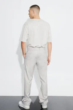 Slim Fit Flare Colour Block Panel Trouser | BoohooMAN UK